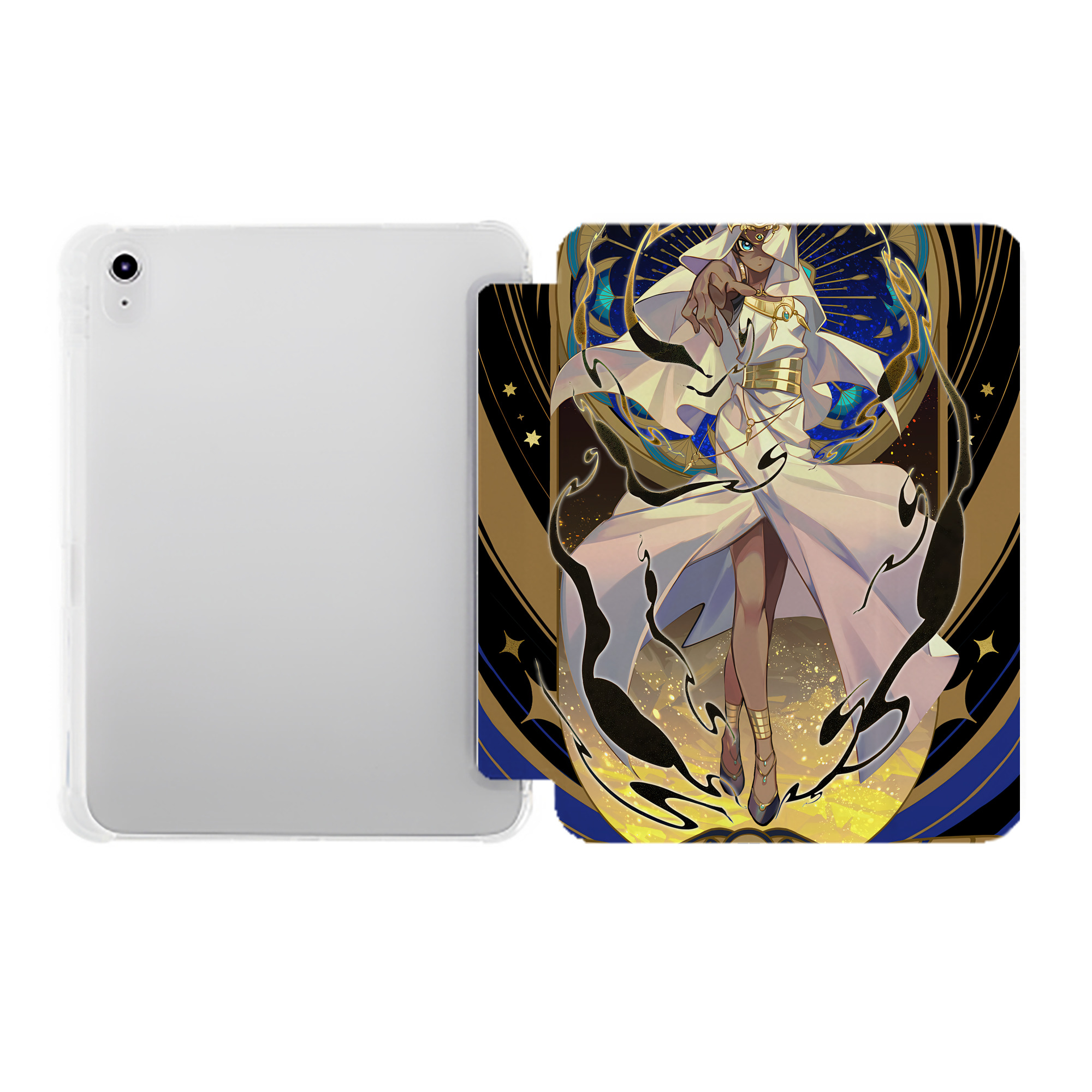（画像用） 遊☆戯☆王 Yu-Gi-Oh! IPad ケース ペン収納付き 三つ折りスタンド PUレザー×シリコン 対応機種9.5/10.5/10.9インチ